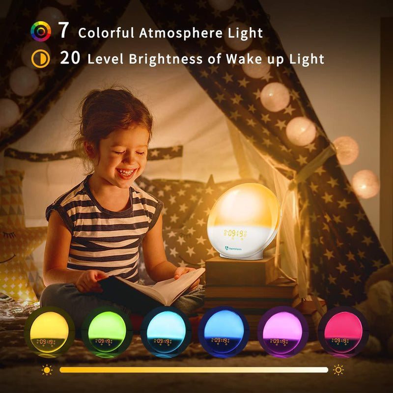 Smart Version APP Controlled WIFI 7 Color Changing Digital Wake Up Light