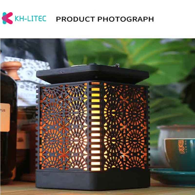 Solar Hanging Flame Torch Lights Flickering Light Waterproof Garden Decoration