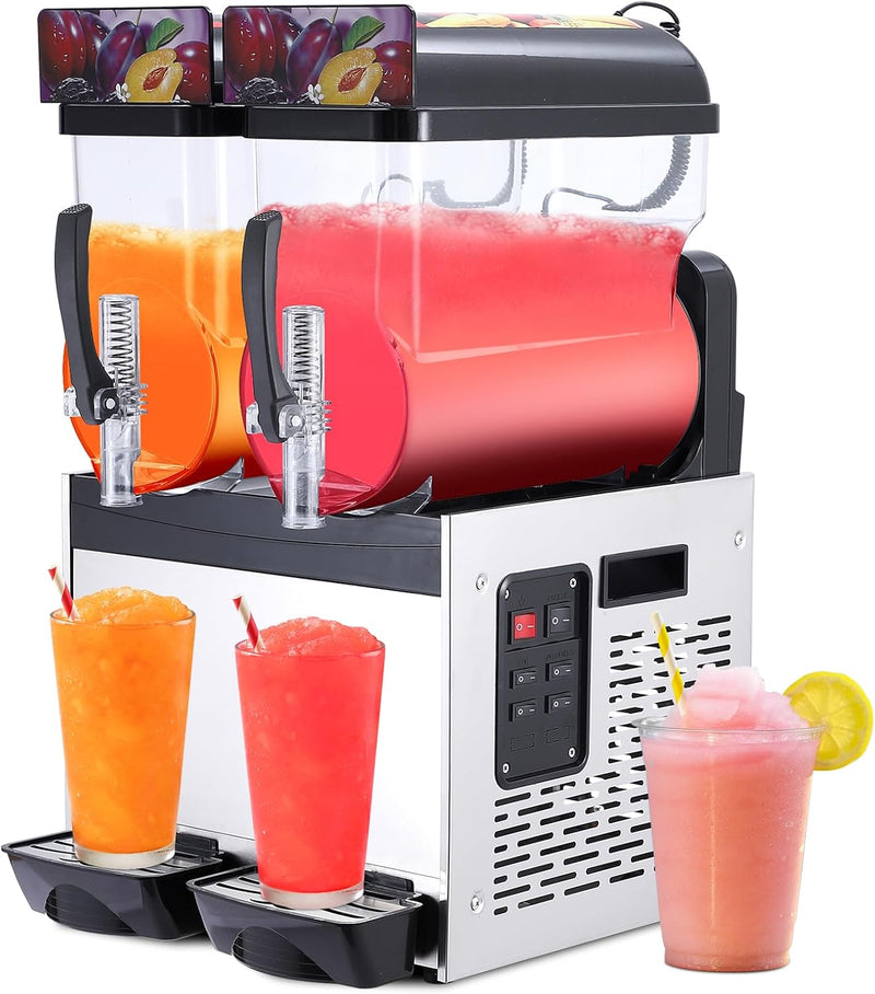 Acekool Commercial Slushy Machine, 30L/8 Gal Frozen Margarita Machine, Self-Cleaning, 700W Stainless Steel Slushy Machine